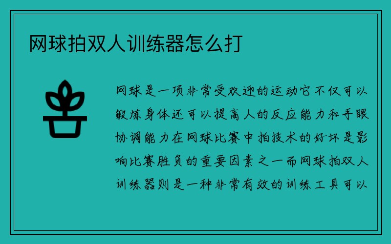 网球拍双人训练器怎么打