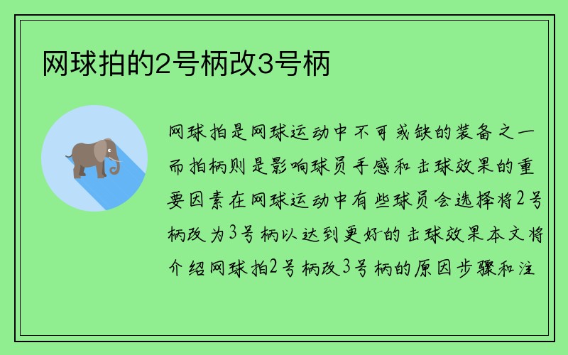 网球拍的2号柄改3号柄