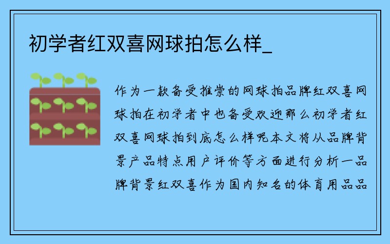 初学者红双喜网球拍怎么样_