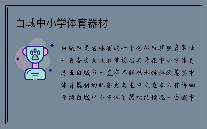 白城中小学体育器材