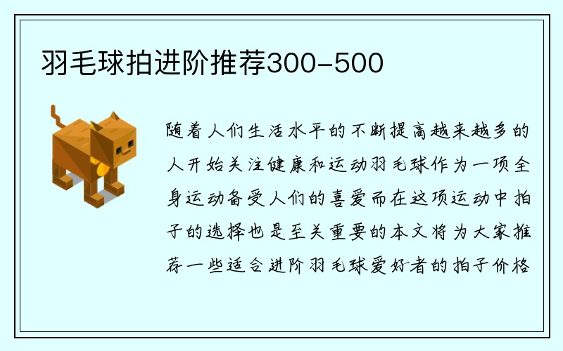 羽毛球拍进阶推荐300-500